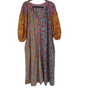 Floral Patchwork Midi Dress